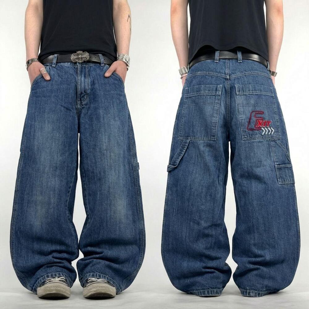 Vintage y2k faded embroidered grunge archive skater baggy rare jeans